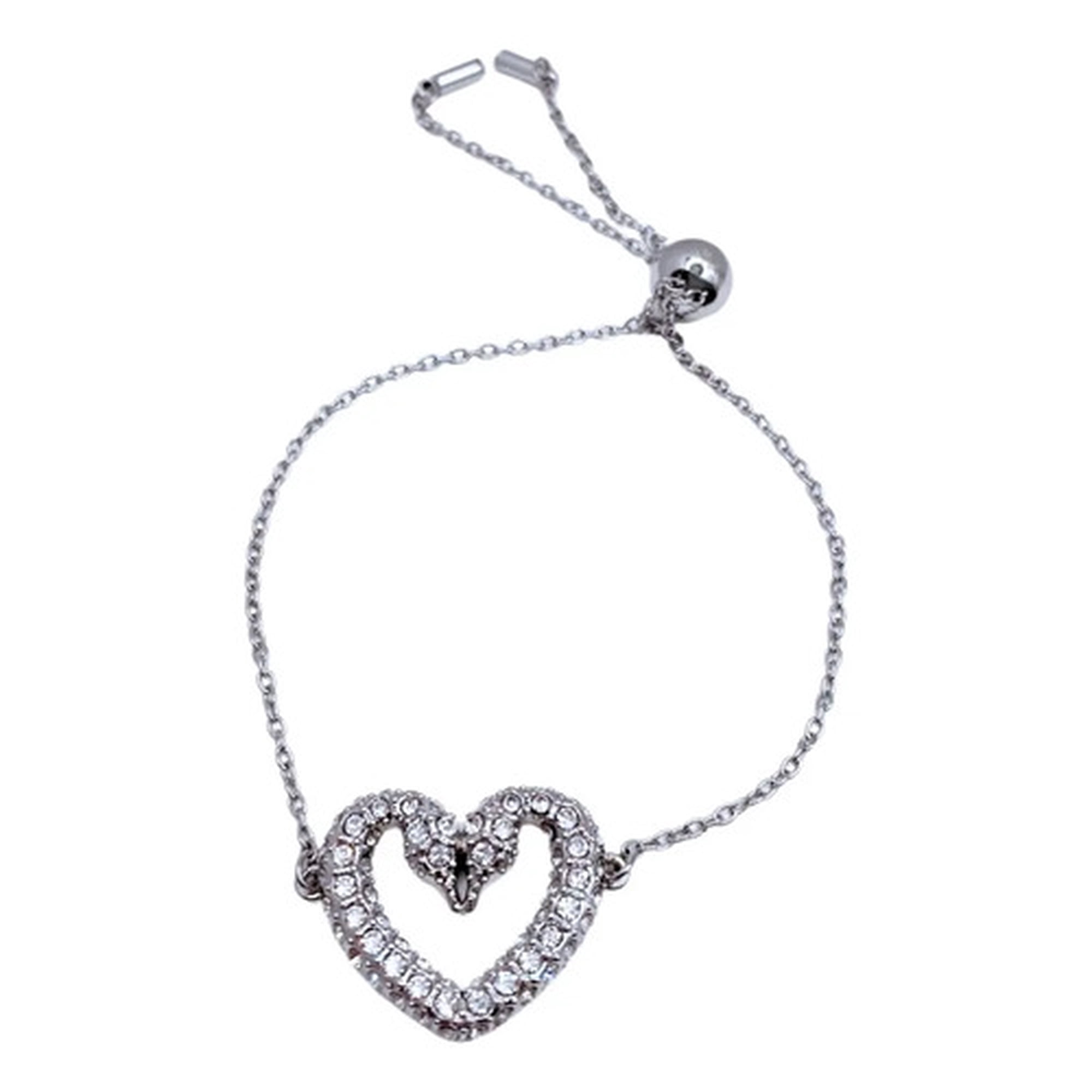 Marca - Pulsera Cisnes Enamorados, Cristal Austriaco Circón, Regalo Plateado 6 Cm 19 Cm