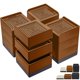thumbnail image 1 of Alzadores de Cama ANNKUT 10 cm Pack de 4 Marrón Resistente, 1 of 7