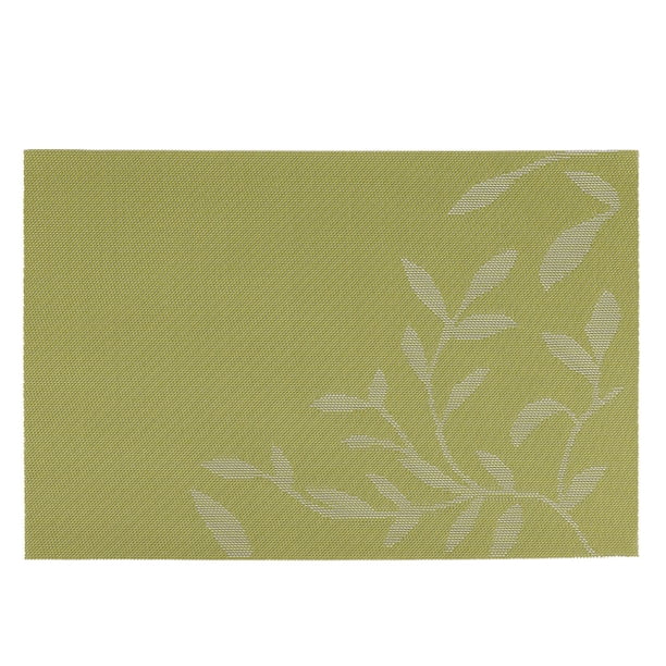 XmhyTop Juego de 6 Manteletes Individuales para Mesa, Hechos de PVC Resistente, Antideslizantes y Termorresistentes, Ideal para Hogares, Restaurantes y Cocinas, Estilo F, 45*30cm, Verde