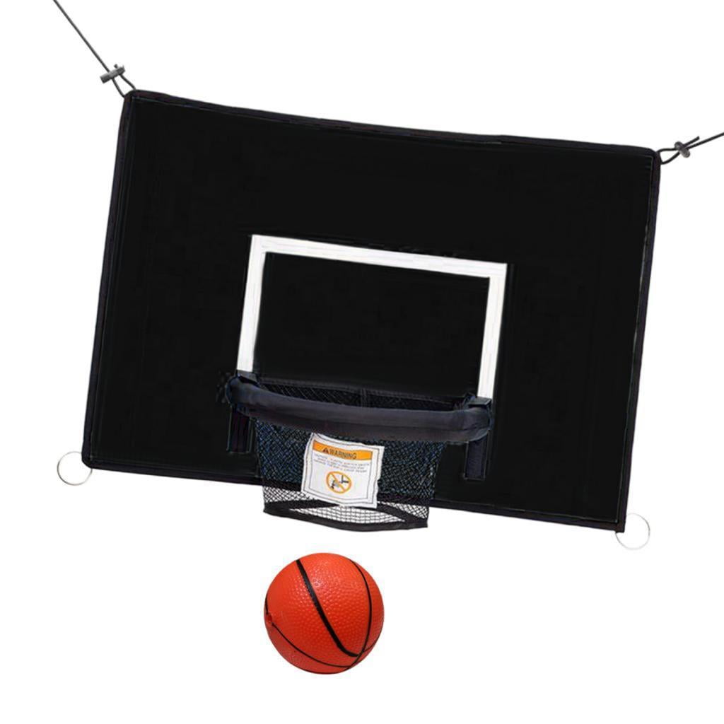 Magideal - Accesorio De Aro De Baloncesto Para Trampolines Base Universal Con Cuerdas Ajustables De Bola Para Todas Las Edades Práctica Niños Patio Trasero Depor Negro 45cmx35cm