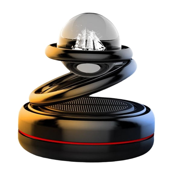 Ambientador Solar para Automóvil Difusor Giratorio Creativo para Automóvil Rotación Automática Pequeña Y Compacta para Escritorio Interior de , negro C negro