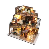 Magideal - Kit De Casa De Muñecas Mini Casa De Muñecas De Madera Juguete Villa En Miniatura Hogar Decorativo Mini Kit De Construcción De Casa Kit De Construcción
