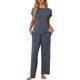 thumbnail image 1 of INSPIRE CHIC Conjunto de Pijama de Manga Corta para Mujer con Bolsillos, Conjunto de Descanso de Modal Suave y Pantalones Largos para Dormir S Gris Oscuro, 1 of 6