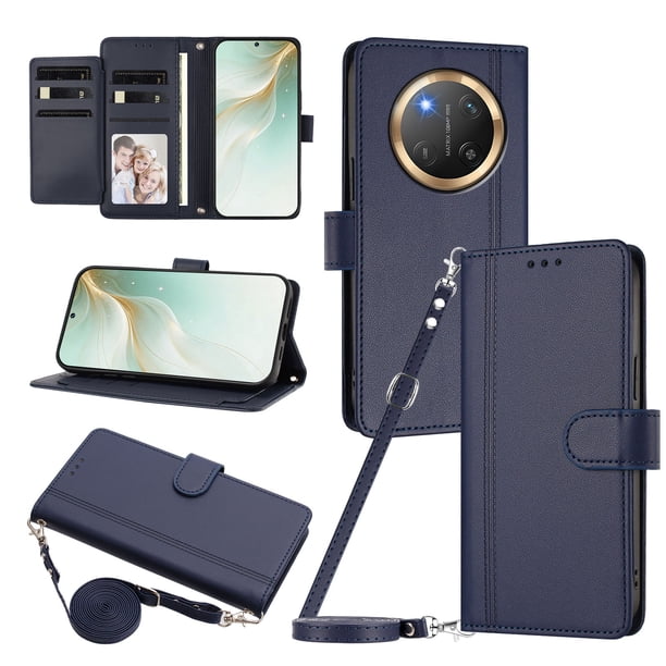 Funda Billetera para Honor X9C/Magic 7 Lite, Cuero Sintético con Cierre, Azul