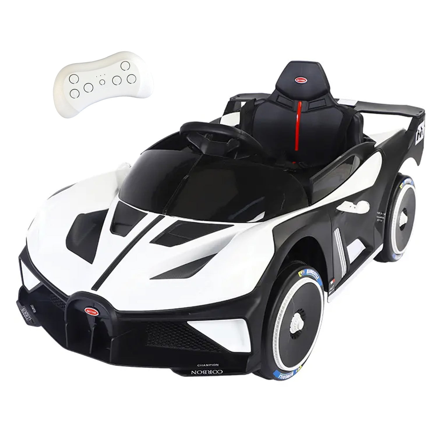 Mundo Online - Auto Electrico Deportivo Con Control Remoto, Luces Y Sonido Blanco