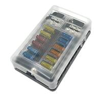 Xusx111 - Panel Del Bloque Del Fusible Marino Del Barco Con Cubierta A Prueba De Humedad Del Indicador De Advertencia Led - 12 Circuitos Con Tornillo Del Soporte De La Caja Del Fusible Del Autobús Neg