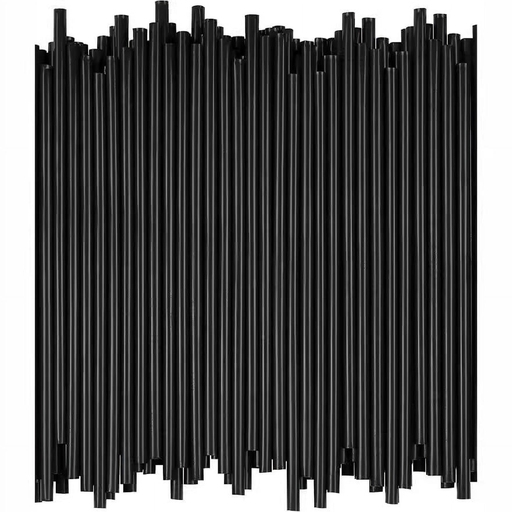 Xmhytop 1000 Unidades Popotes De Plástico Negro, 6 Mm De Diámetro, 21 Cm De Altura, Straws Para Bebidas Desechables Y Resistentes, Ideal Para Eventos, Restaurantes Y Uso Doméstico