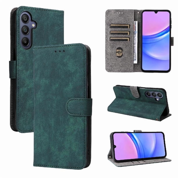 Funda Billetera para Samsung Galaxy A16 con Soporte - Cartera de Cuero con Ranuras Verde