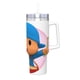 thumbnail image 2 of POCOYO Vaso aislado de acero inoxidable con asa, diseño temático, regalo para familia, amigos y fans; incluye pajita y encaja en el portavasos estándar, 40 oz, 2 of 6