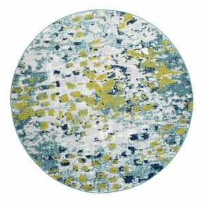 Modalfo - Alfombra Redonda Florida Verde 160 X 160 Cm