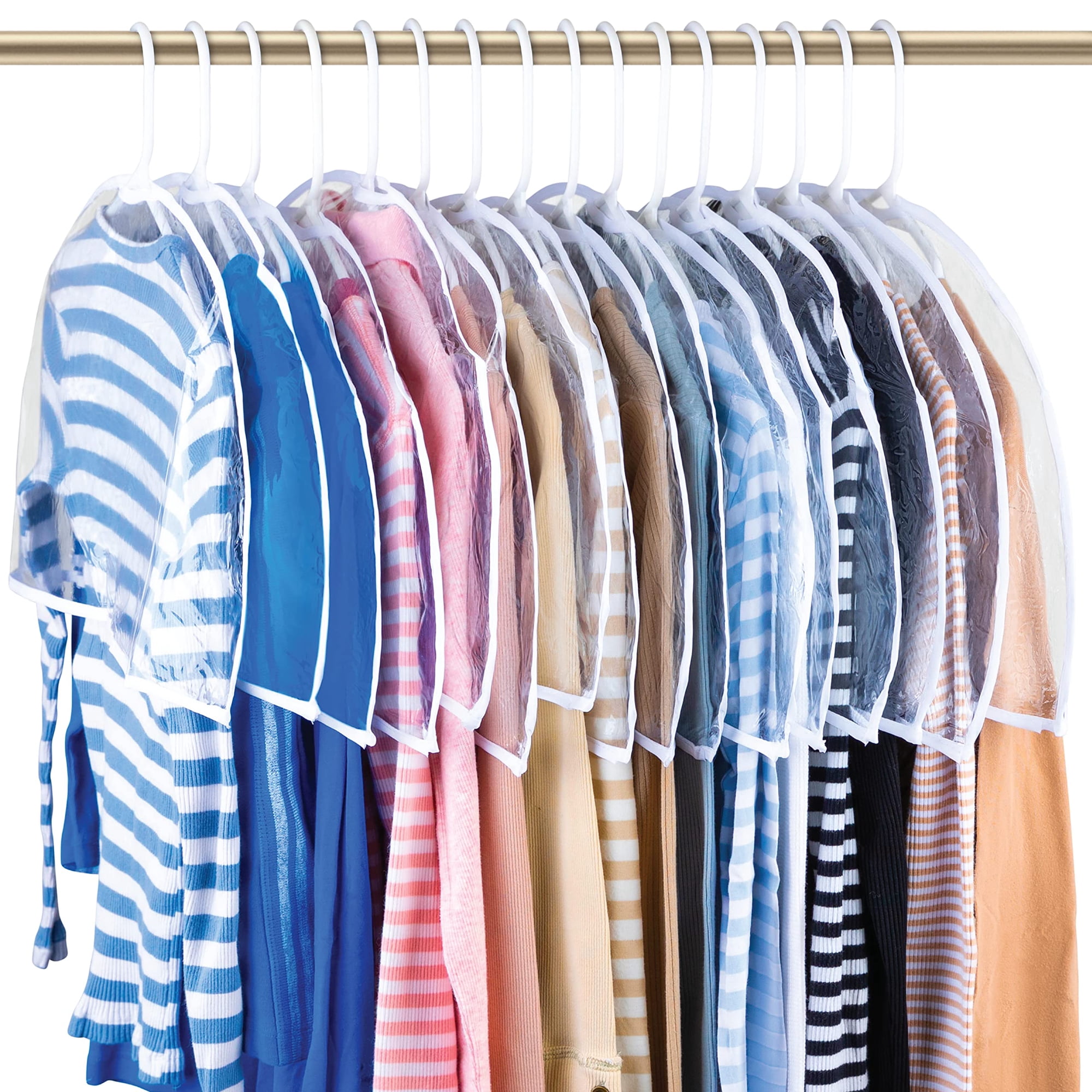 Juego De 16 Fundas De Hombro Handy Laundry De Vinilo Transparente