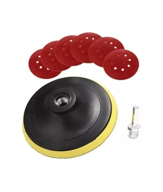 Genérico - Disco Velcro 4 1/2 Para Esmeril Y Taladro, Color Negro