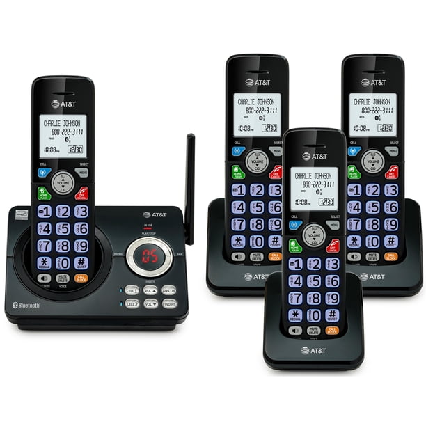 Teléfono inalámbrico AT&T DL72479 de 4 auriculares con Bluetooth e identificador de llamadas
