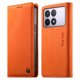 thumbnail image 1 of Funda Billetera de Cuero para [Xiaomi POCO F6 Pro], Bloqueo RFID, Tarjetas y Soporte Naranja, 1 of 5