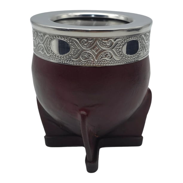 Mate Imperial con Cuero Acero Inoxidable y Virola De Alpaca marron Borravino Escudo
