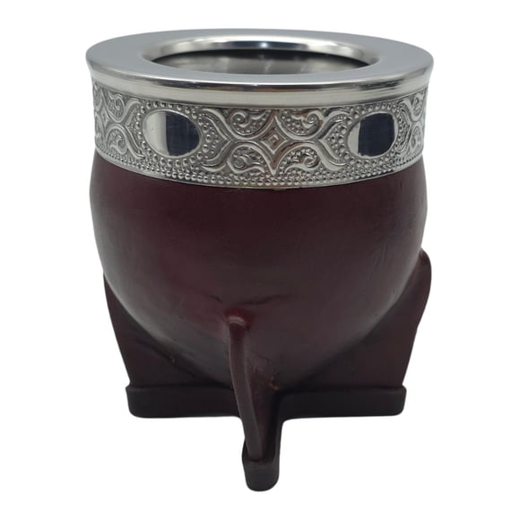 Mate Imperial con Cuero Acero Inoxidable y Virola De Alpaca marron Borravino Escudo