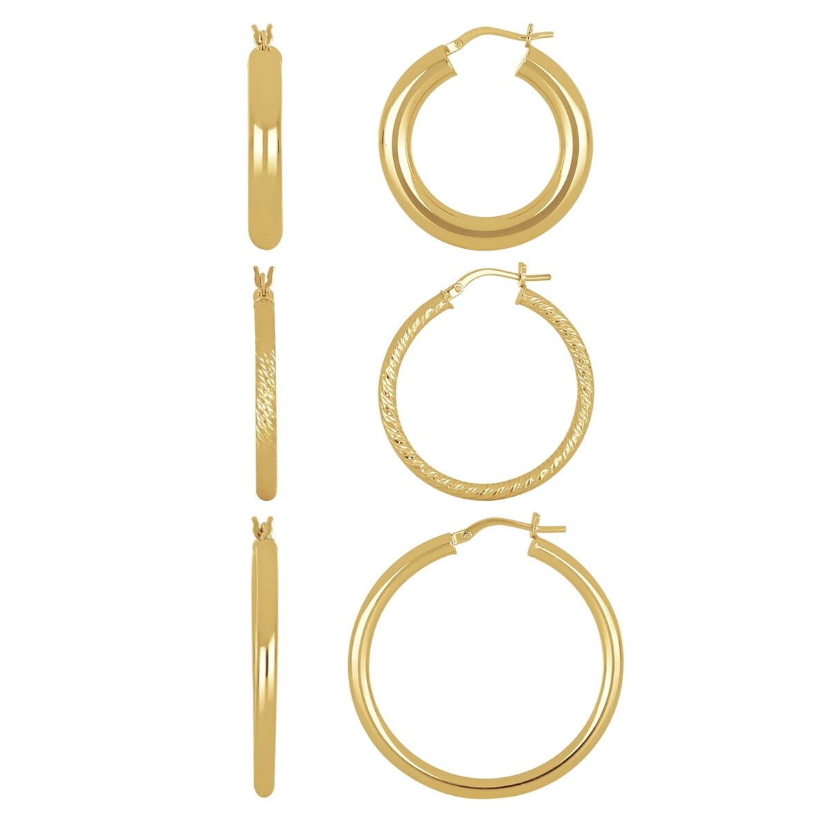Brilliance Fine Jewelry - Aros Argolla Brilliance Plata 925 Baño De Oro 14kt Mujer