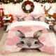 thumbnail image 1 of Cute Rabbit Illustration Printed Duvet Cover Set Bedding Duvet Cover Pillowcase Set Soft Comfortable Suitable for Home And Bedroom, 1 of 1