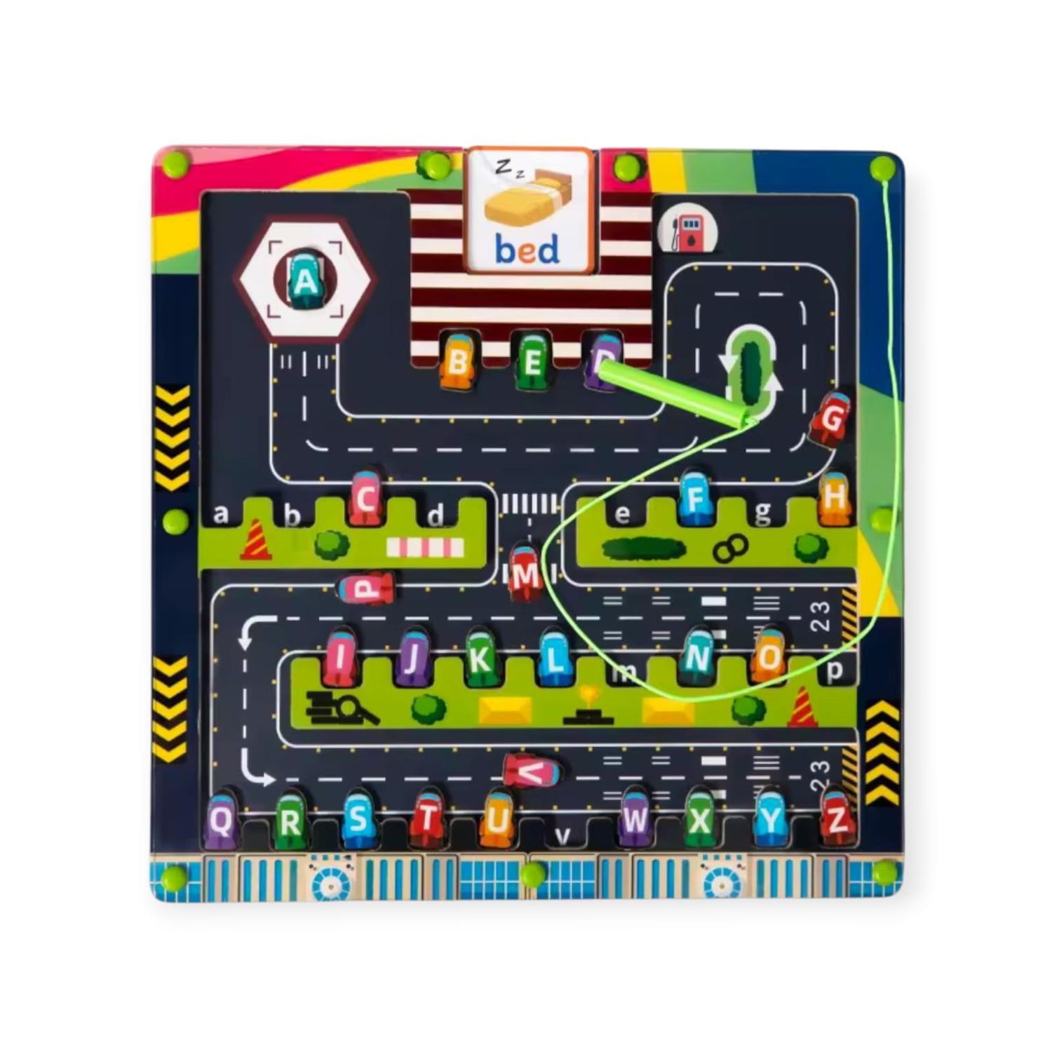 Genérico - Juego Laberinto Magnetico Del Alfabeto Para Niños Verde