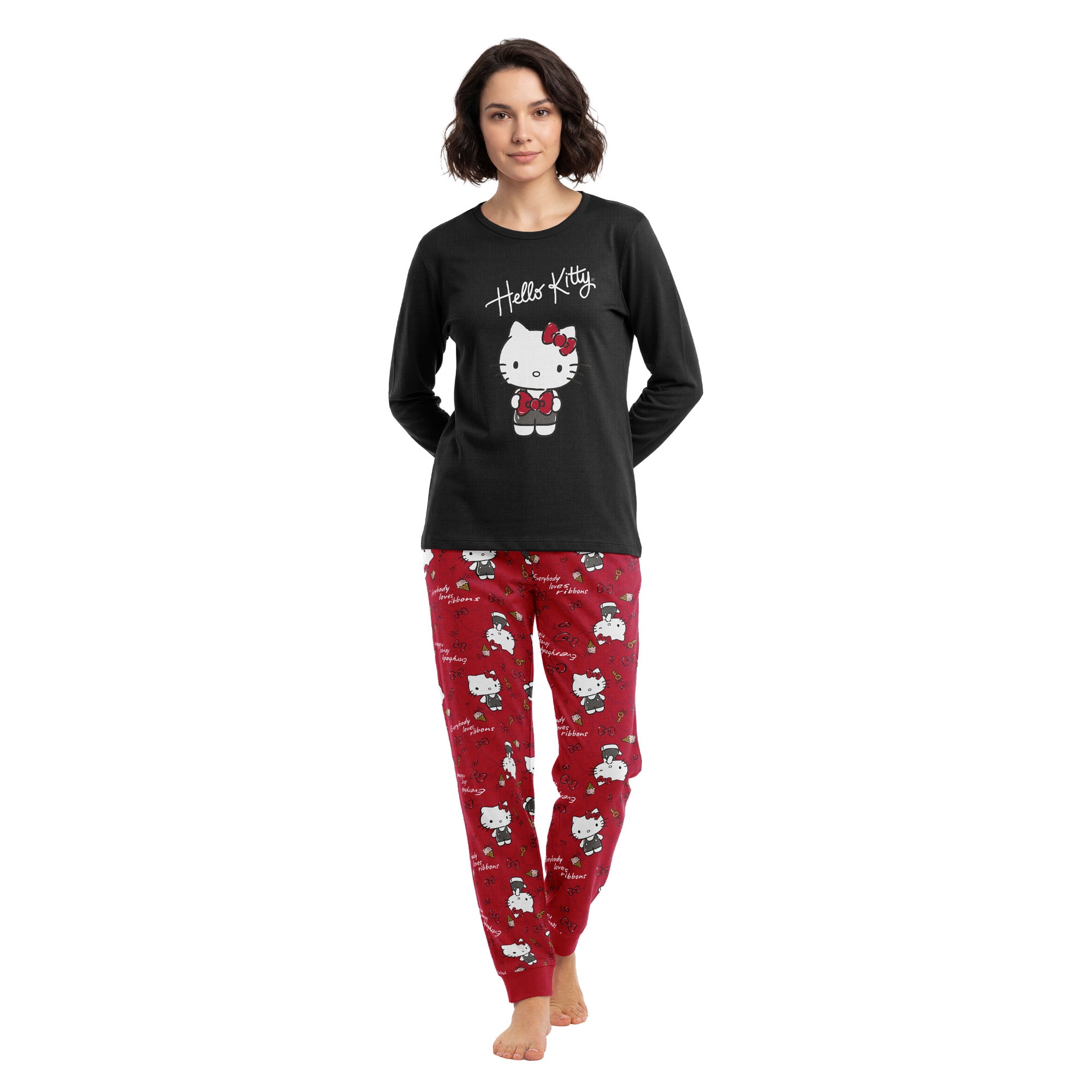 Top - Pijama Largo Mujer Algodón Invierno Hello Kitty C1