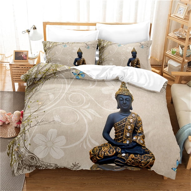 Buddha Statue Bedding Set Duvet Cover Set Bedding Digital Printing Bed Linen Size Bedding Set Fashion Design Bed Sheets