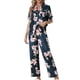 thumbnail image 1 of INSPIRE CHIC Conjuntos de Pijamas para Mujer Camisa con Botones y Pantalones Largos 2 Piezas Ropa de Dormir S Azul Profundo, 1 of 6