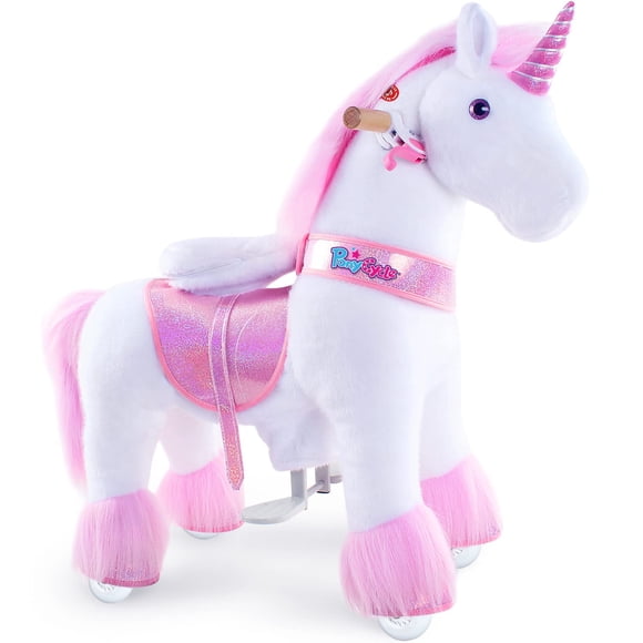 PonyCycle Caballito de Montar Tamaño 3 Unicornio Rosa con Música