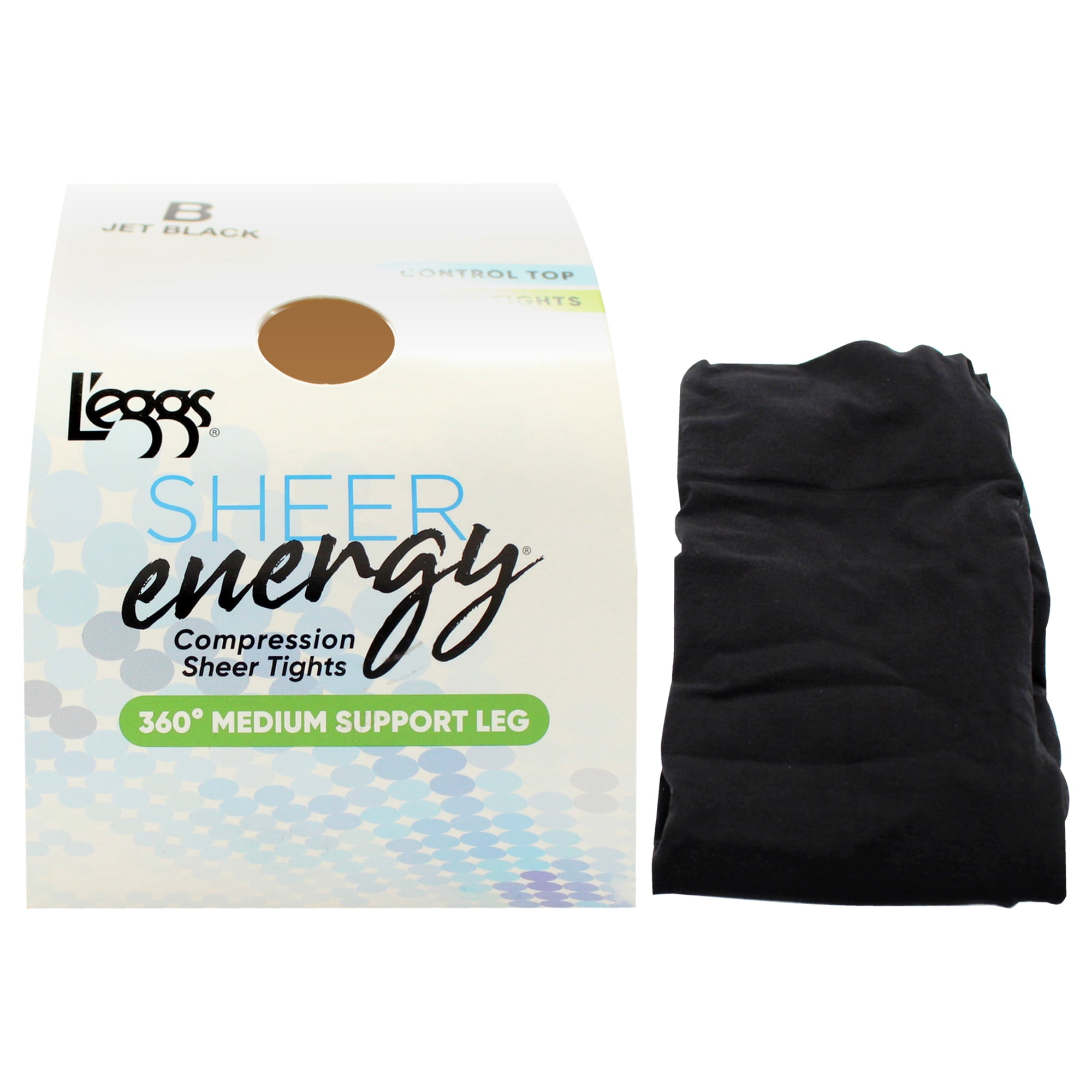 Medias De Compresión Leggs Sheer Energy Lse107 Jet Black Mujer