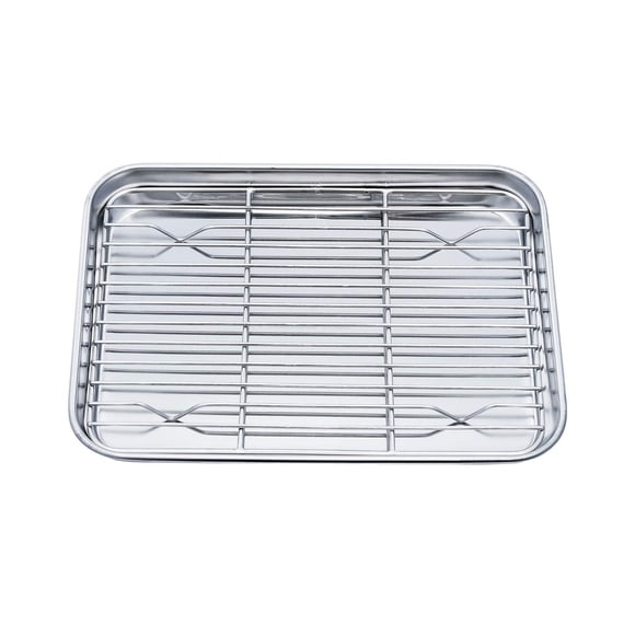 Bandeja de hornear TeamFar 26 × 20 × 2,5 cm con rejilla para enfriar