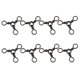 thumbnail image 4 of 6/8/10pcs 3 Way Rolling Barrel Swivels Sólido Rig Ring Pesca Línea Conector B, 4 of 5