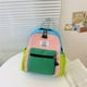thumbnail image 1 of Children's Color-block Backpack Canvas Backpack Zipper Large Capacity Schoolbag, 1 of 3