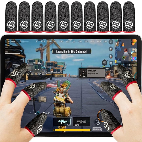 Fundas para dedos gaming PXIRQ de fibra de plata ultrafinas, 10 unidades