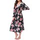 thumbnail image 4 of INSPIRE CHIC Vestidos de Noche para Mujeres con Flores Mumu de Manga Larga Ropa de Casa Camisones Moomoo XL Negro, 4 of 6