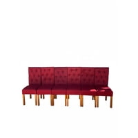 Vitelio - Pack 6 Sillas De Comedor De Madera Capitonés