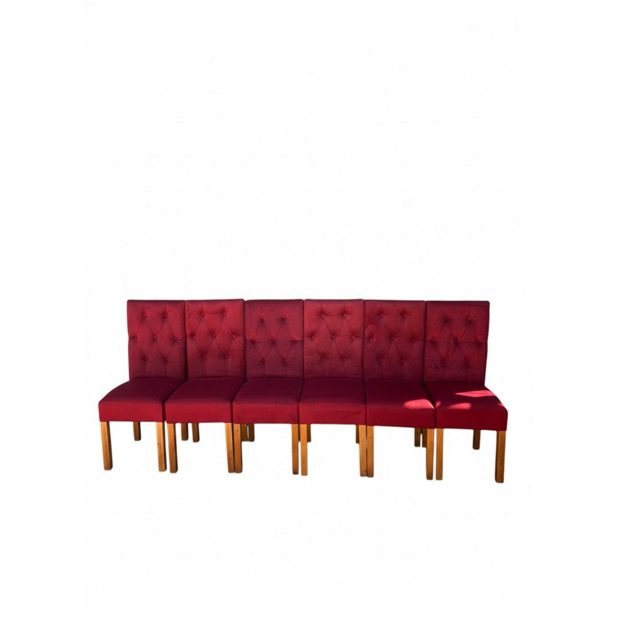 Vitelio - Pack 6 Sillas De Comedor De Madera Capitonés