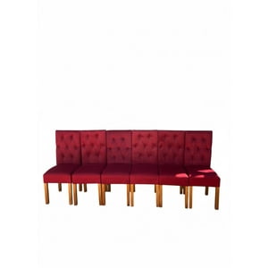 Vitelio - Pack 6 Sillas De Comedor De Madera Capitonés