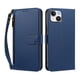thumbnail image 1 of Funda Tipo Billetera para iphone15 con Soporte y Bolsillo con Cierre Azul profundo, 1 of 1