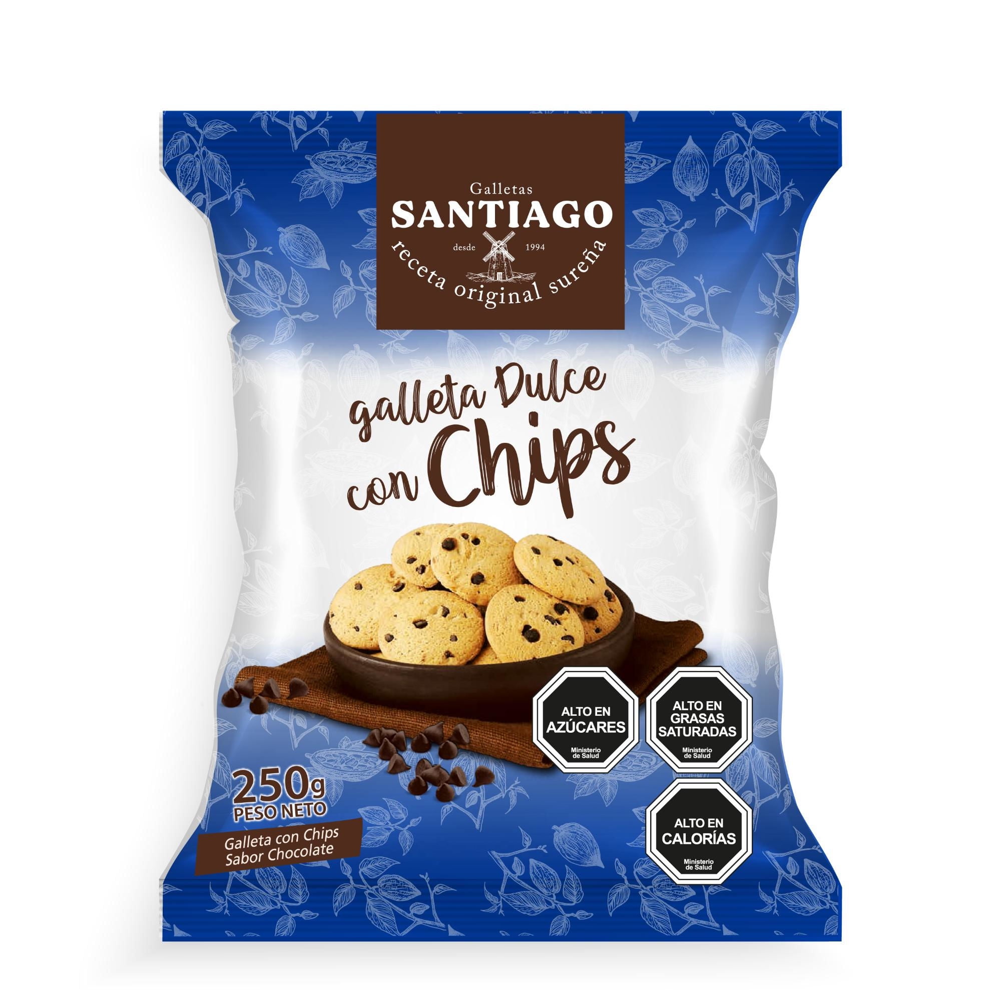Galleta Con Chips Sabor Chocolate 250 g Santiago
