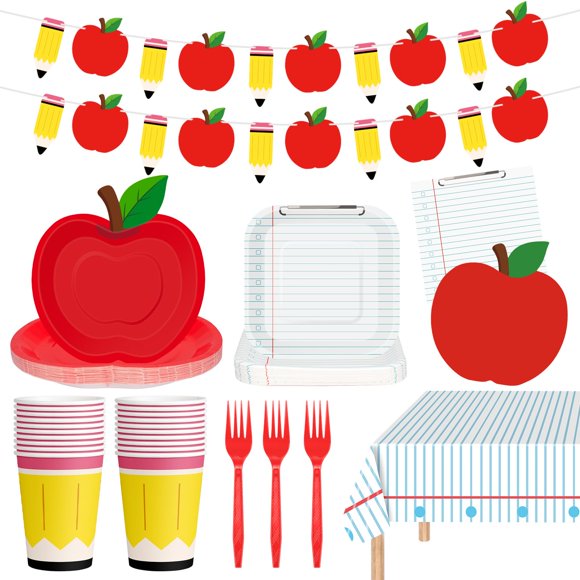 Pack de Decoración para Fiesta Tema Escolar – 122 Piezas