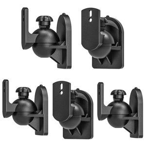 Soportes De Pared Para Altavoces Wali Swm602, Paquete De 5, Capacidad De 3,5 Kg, Color Negro