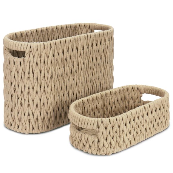 Cestas Jukercici 41x17x27 cm Cuerda de Algodón Pack de 2 Marrón