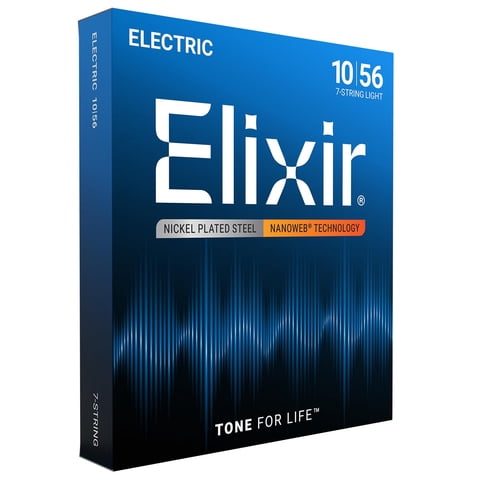 Cuerdas Para Guitarra Eléctrica Elixir Nanoweb 7 String Light 10-56
