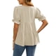 thumbnail image 3 of INSPIRE CHIC Blusas de maternidad para el Día de la Madre de mujer Boho con volantes, cuello en V, botones, manga corta, camisas escalonadas, sueltas y casuales, S albaricoque, 3 of 6