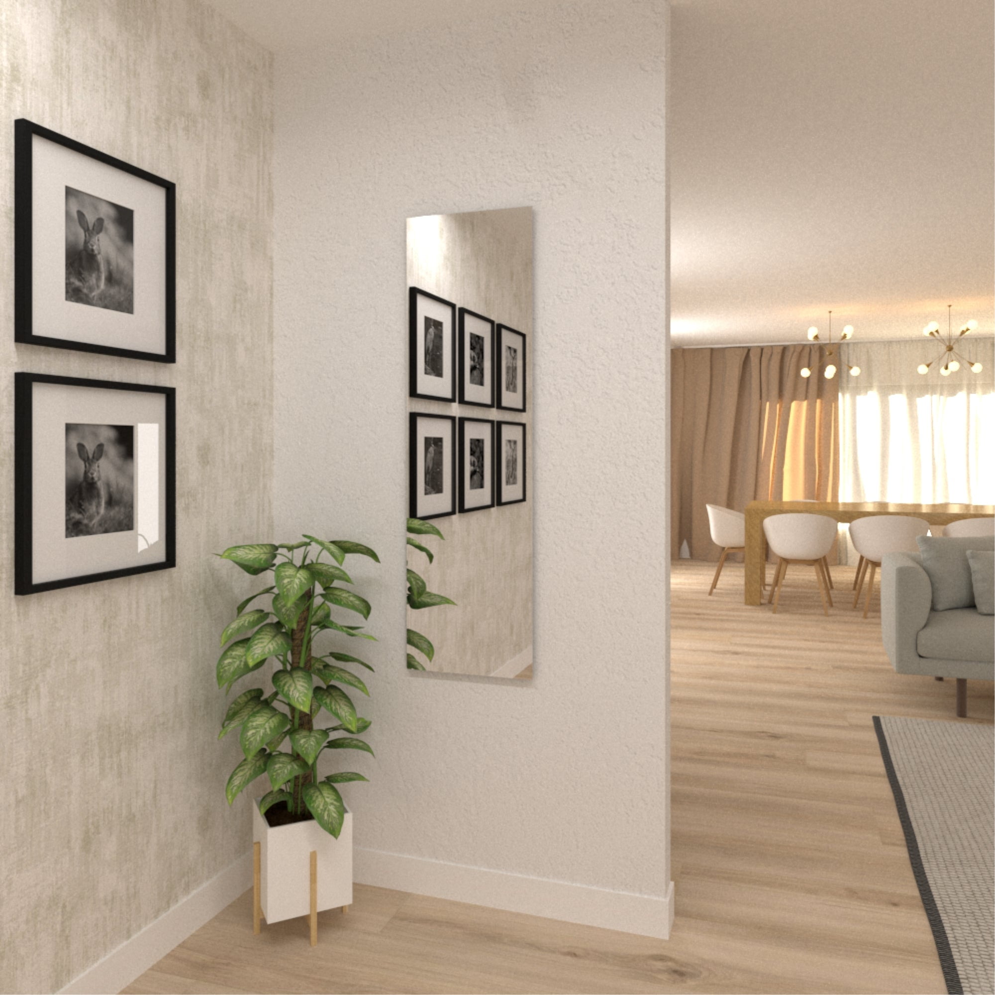 Fmfurniture - Espejo Rectangular 130x38x1,9 Cm Fm-035