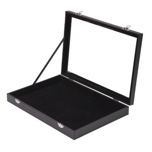 Magideal - Bandeja De Joyería Soporte Para Presentación De Joyería Soporte Para Presentación De Joyería Bandeja Para Collares Encimera A Prueba De Polvo Con Cubi Negro