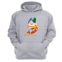 Genérico - Polerón Canguro Enano Blanca Diibujos Animados Gris Claro Talla M Unisex