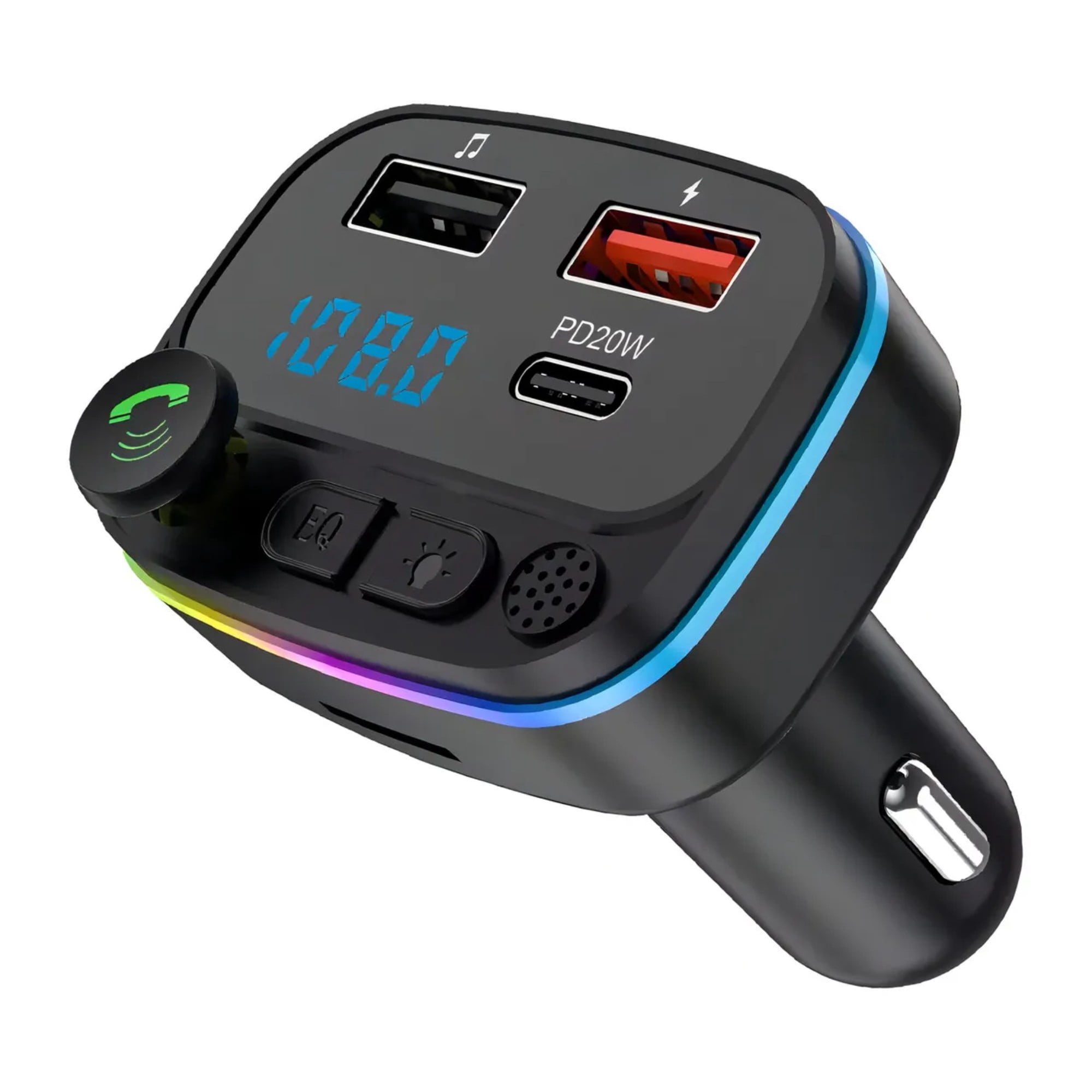 Transmisor Fm Bluetooth Irm Para Auto Pd 20w Usb Microsd Manos Libres Cargador 12v-24v