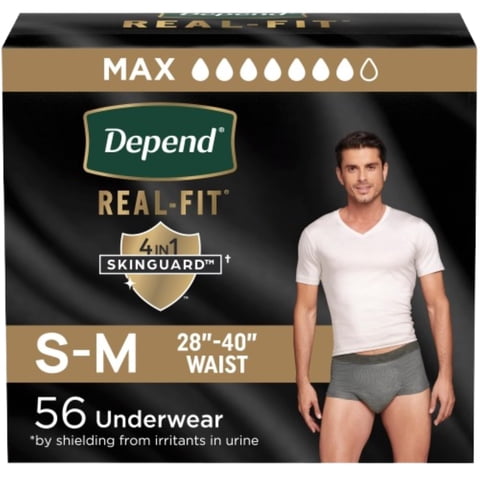 Ropa Interior Para Incontinencia Depend Real Fit Hombre S/M 56 Unidades