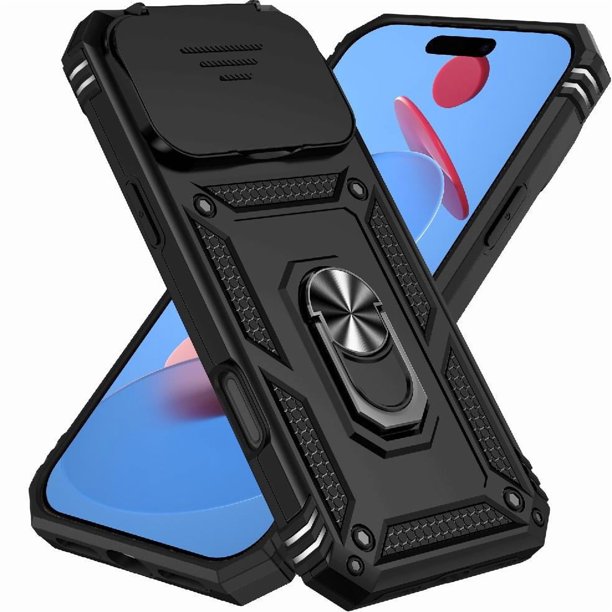 Funda Resistente Anillo Soporte iPhone 17 Pro Max Privacidad Cámara Montaje Magnético Negro