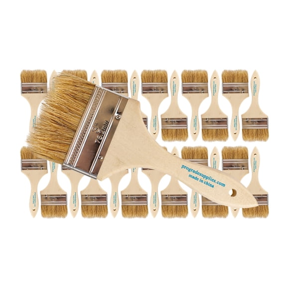 Pincel Pro Grade Chip de 3 pulgadas, color marrón claro, paquete de 24